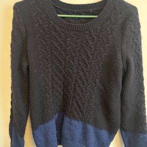 Vince Black and Blue Cable Knit Sweater